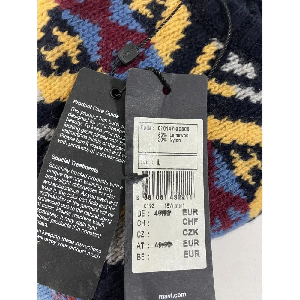 Mavi Fair Isle Wool Blend Sweater – Multicolor – Size Large (NEW with Tags)